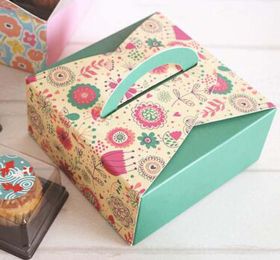 Set Of 10 Colorful Square Cute Cookies Box Package Biscuit Box Orange