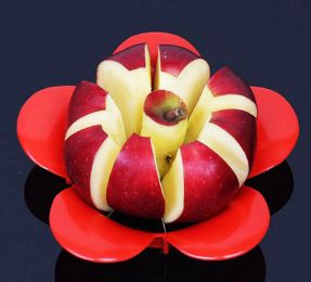 Creative Flower shaped Stainless Steel Apple Slicer-Red