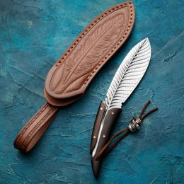 Magic Feather Damascus Powder Steel Handle Meat Knife