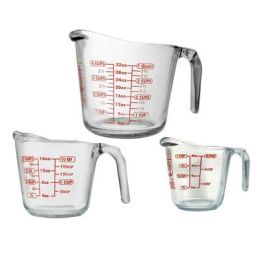 Clear Open Handle Measuring Cup 3pc