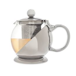 Shelby Stainless Steel Wrapped Teapot & Infuser Includes stainless steel infuser for loose leaf tea 24 oz capacity by Pinky Up